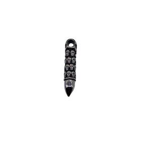 Skull Design Bullet Pendant Charm Unisex Silver Tone